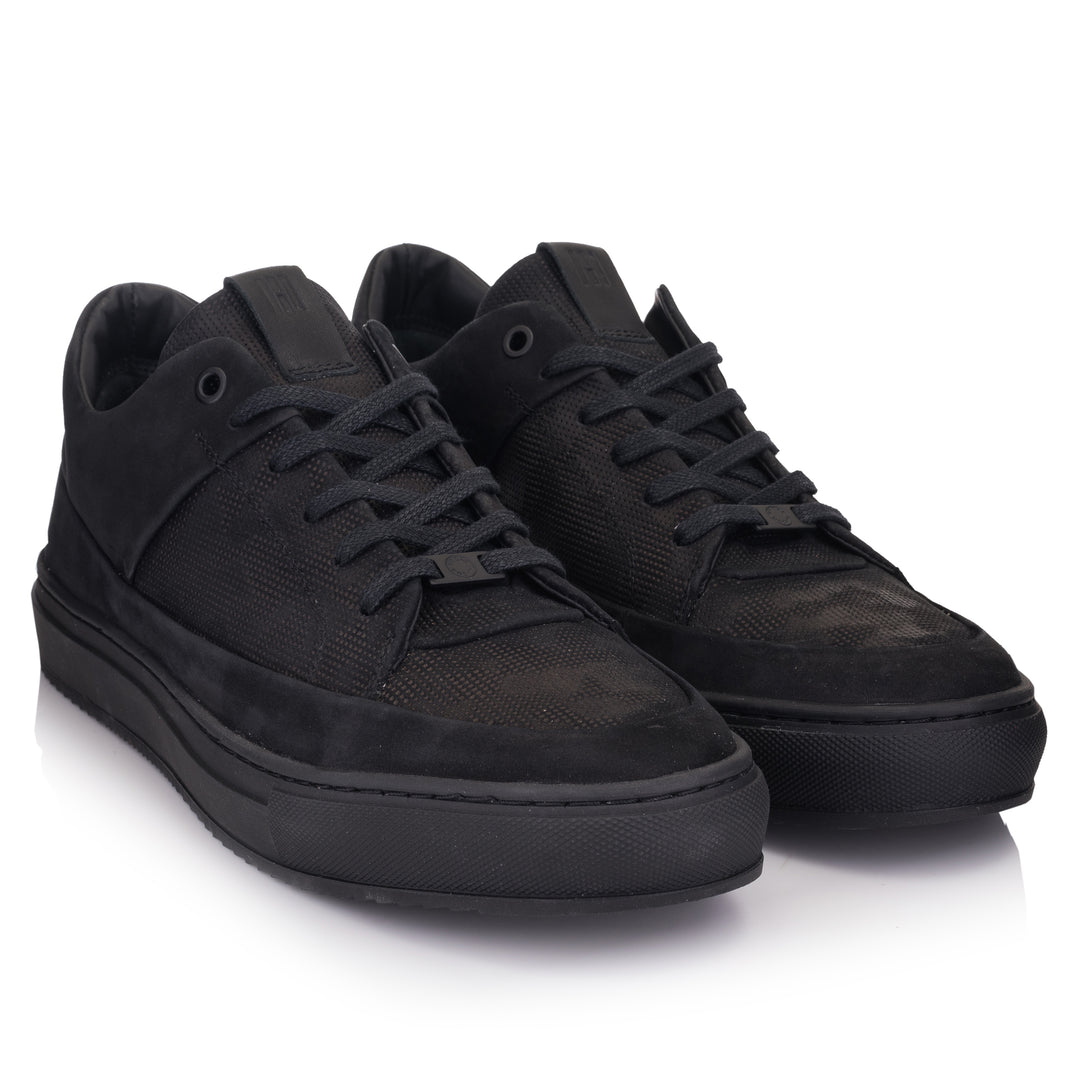 HINSON Sneaker Negru | Sorren P3 Low Black Geo Camo Embossed - f