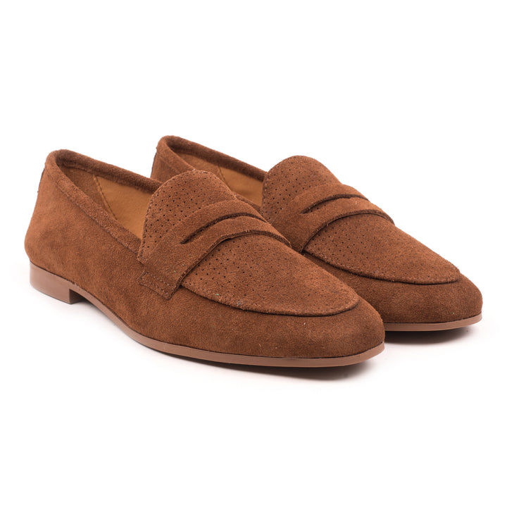 AMPARO LOAFER barna Suede Perforated