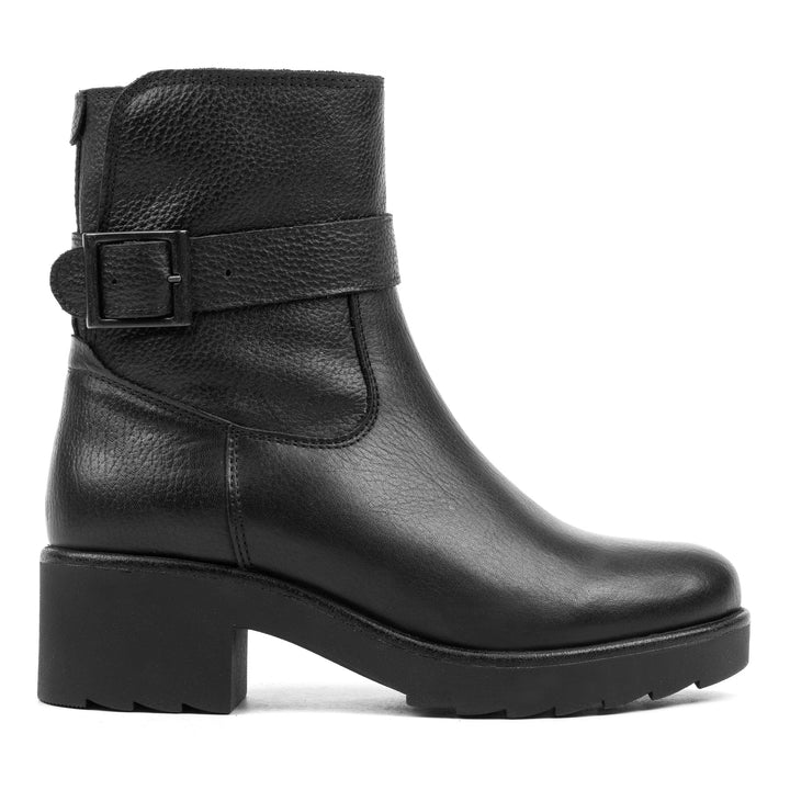 YALE BIKER FUR fekete mart bőr sneaker
