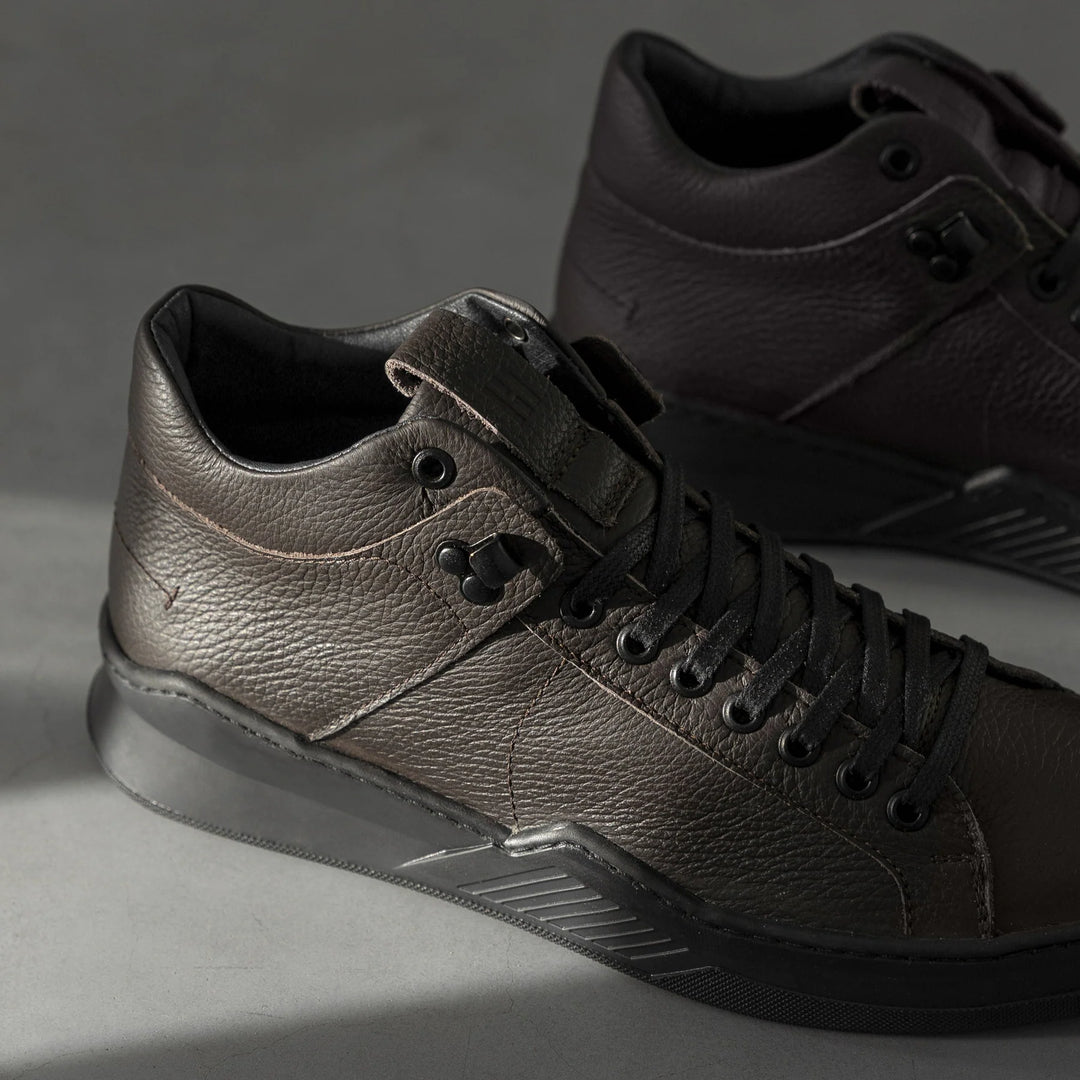 ESKO ALPINA MID L Dk barna mart bőr sneaker