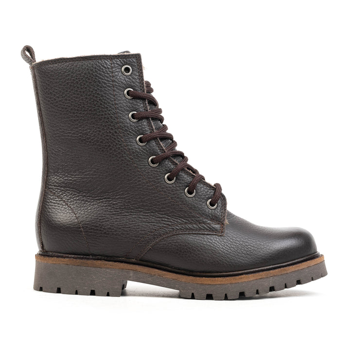 MONTANA LD LACE HIGH Dk barna mart bőr sneaker