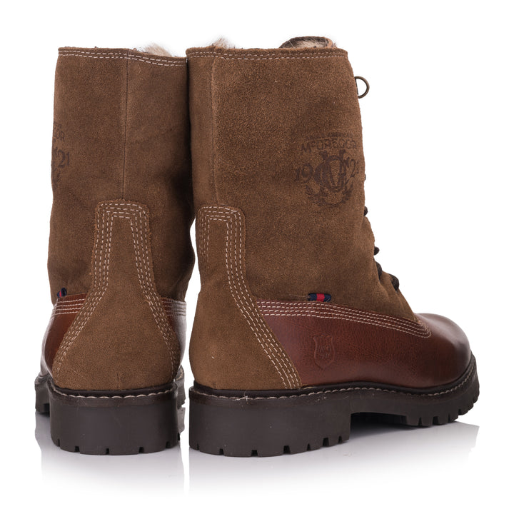 PLAZA FIELD BOOT Chestnut sima bőr csizma