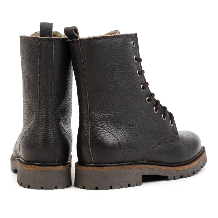 MONTANA LD LACE HIGH Dk barna mart bőr sneaker