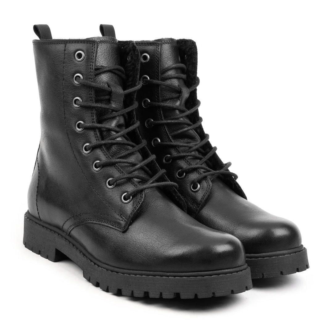 MONTANA LD LACE HIGH fekete bőr sneaker