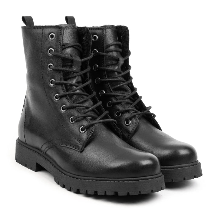 MONTANA LD LACE HIGH fekete bőr sneaker