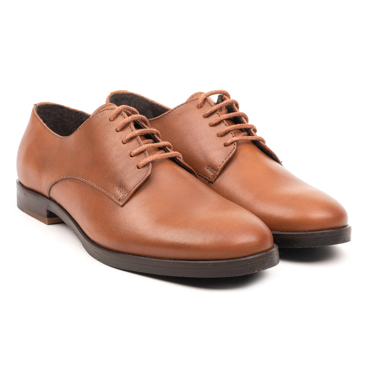 LIDIA SHOE konyak színű sima bőr sneaker