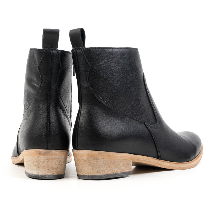 RICCIA ANKLE BOOT fekete bőr csizma