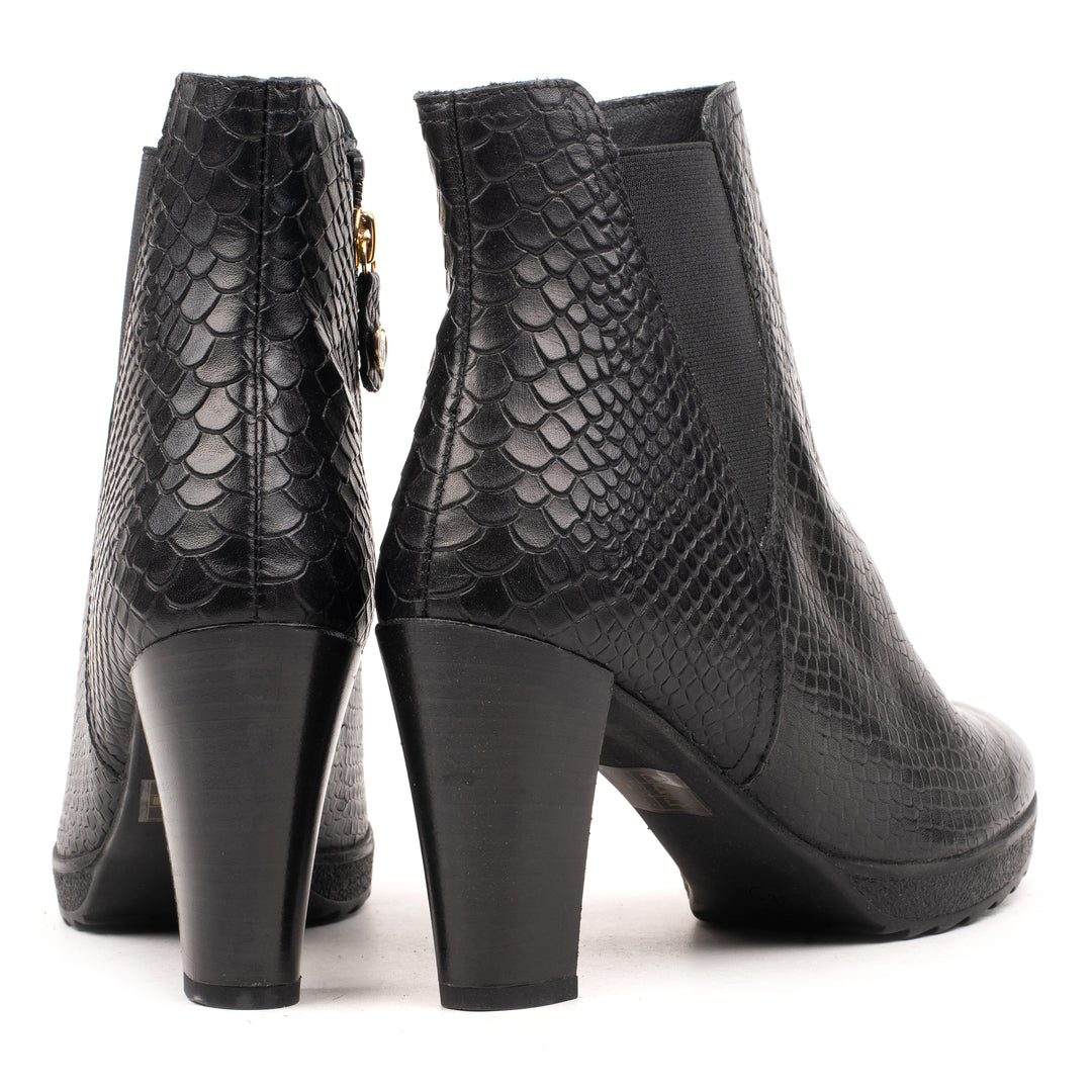 AYDA CHELSEA Black Croco Embossed