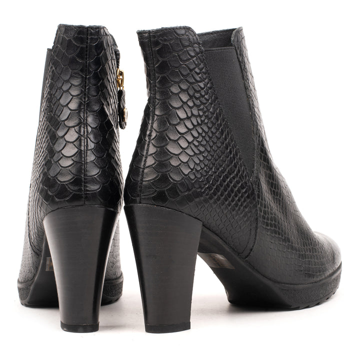 AYDA CHELSEA Black Croco Embossed