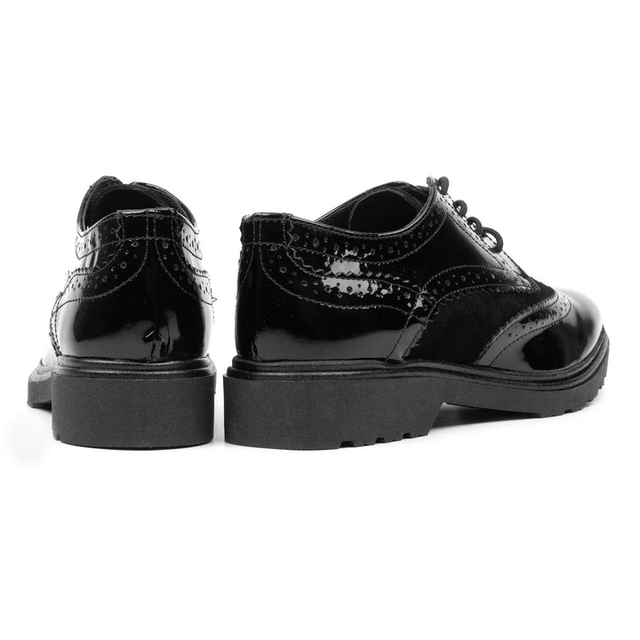 ANKARA BROQUE fekete lakkbőr/velúr