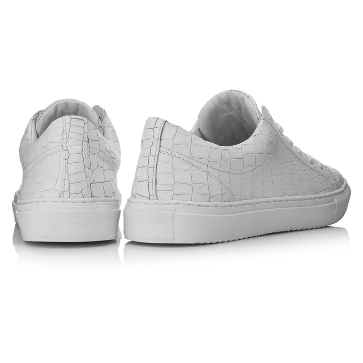 ALFA ECO fehér dombornyomott bőr sneaker