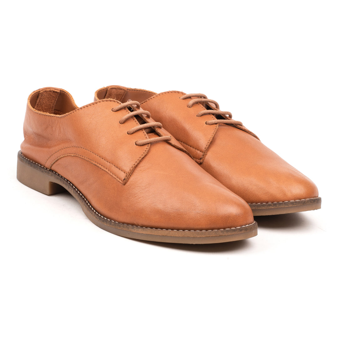 CODE SHOE konyak színű mart bőr sneaker