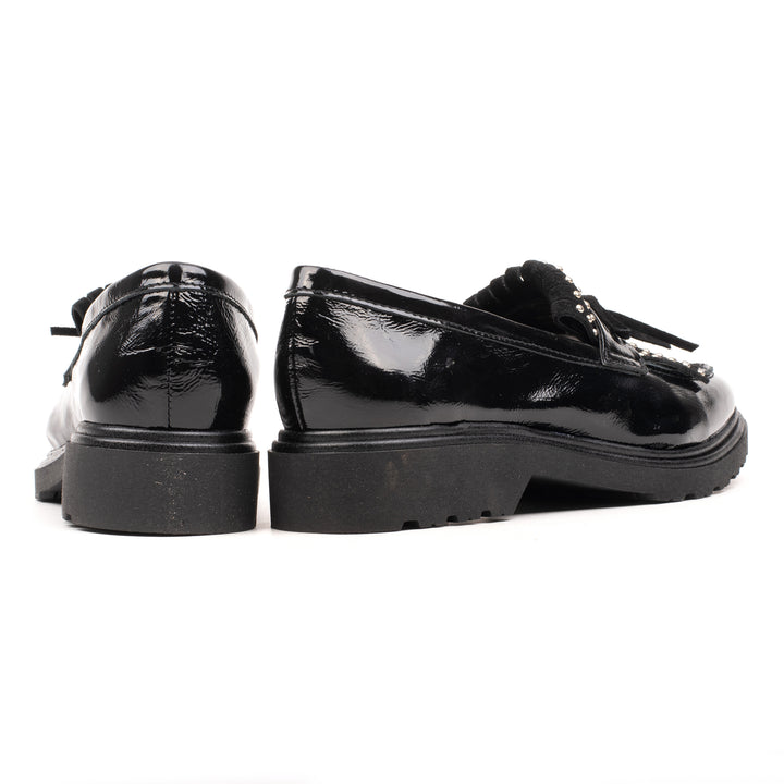 ANKARA STUDDED FRINGE fekete Patent sneaker