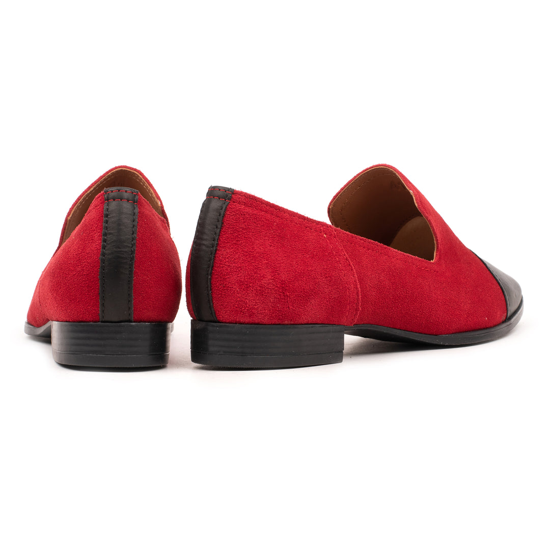 OMNIO Balerini Roșii | Tamara Loafer TC Red Leather Suede - b