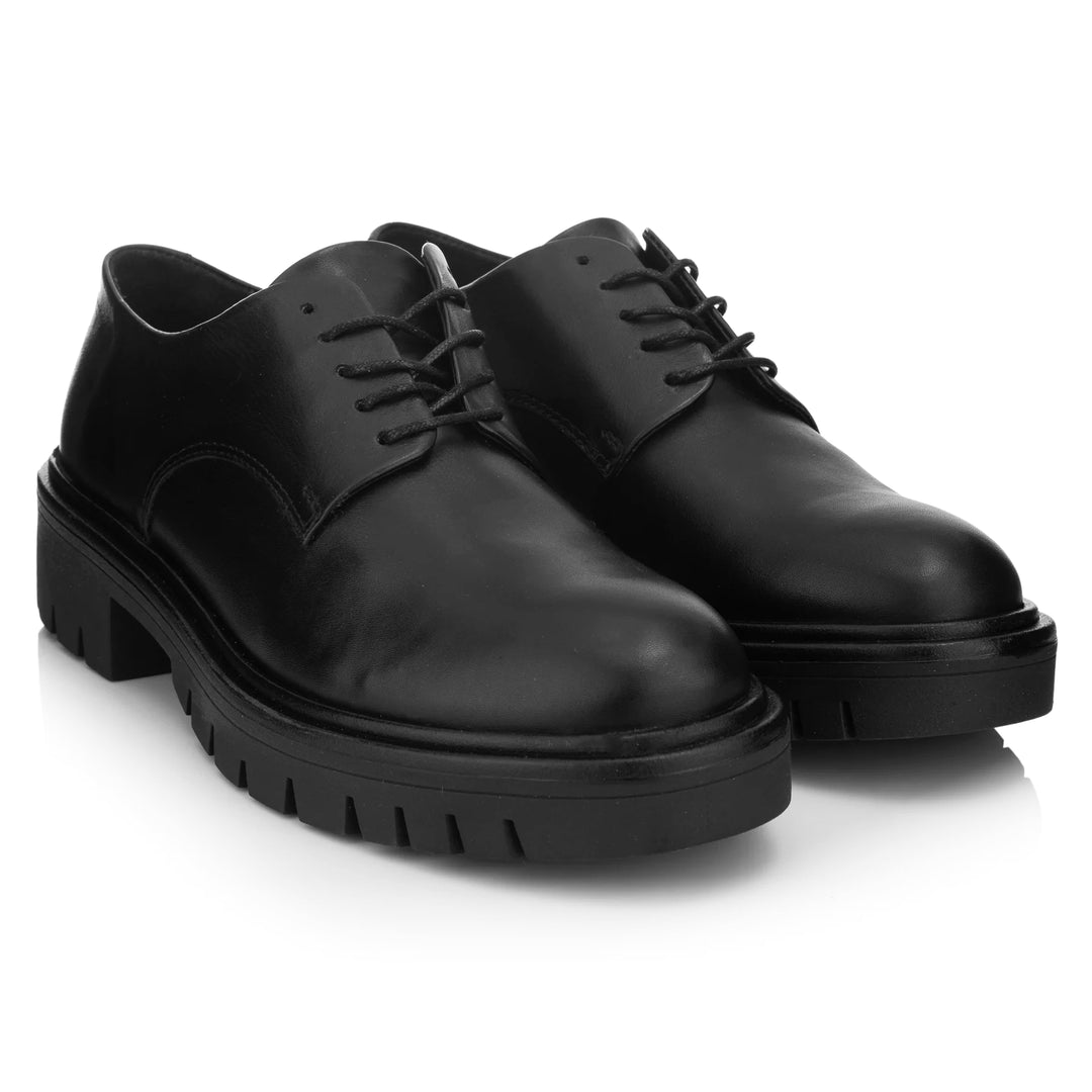 LAURIE DERBY LACE UP fekete bőr