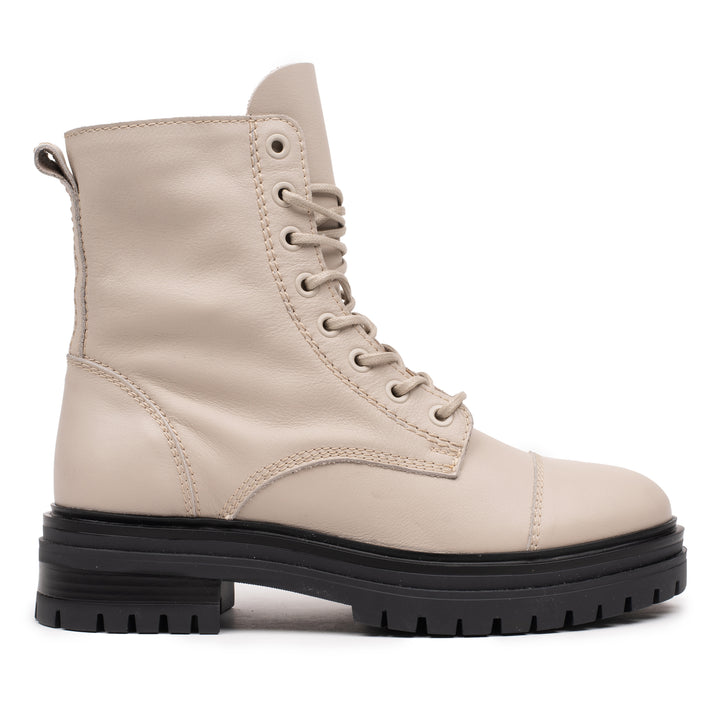 LEYTON COMBAT MID bézs mart bőr sneaker