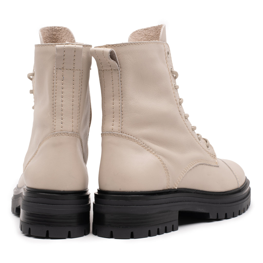 LEYTON COMBAT MID bézs mart bőr sneaker