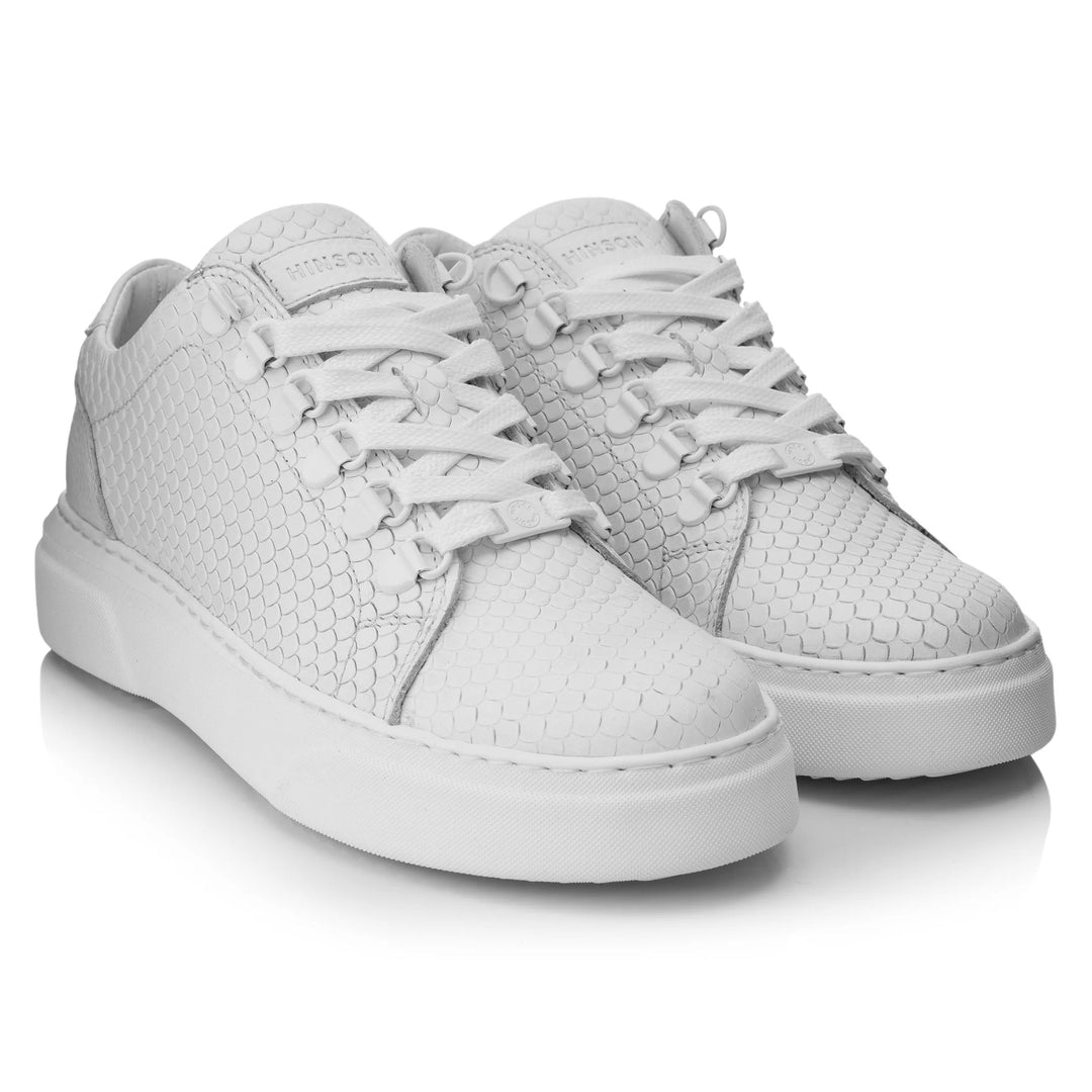 KEA LOW fehér dombornyomott bőr sneaker