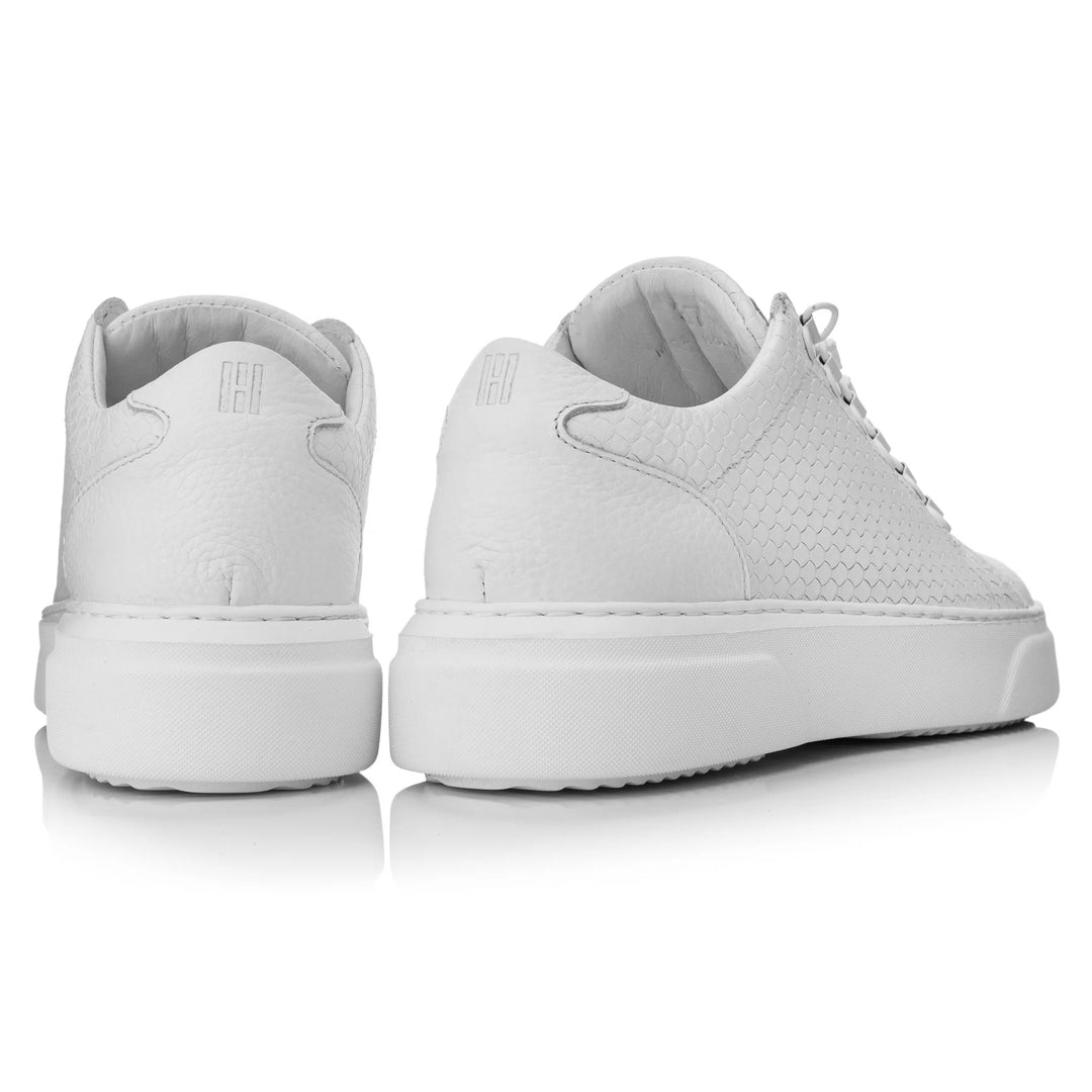 KEA LOW fehér dombornyomott bőr sneaker