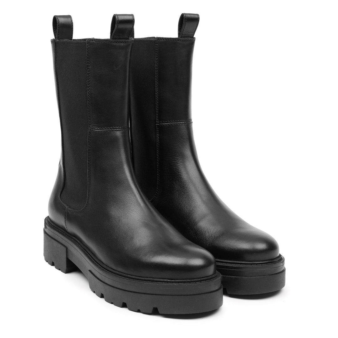 SHARI HIGH CHELSEA fekete bőr