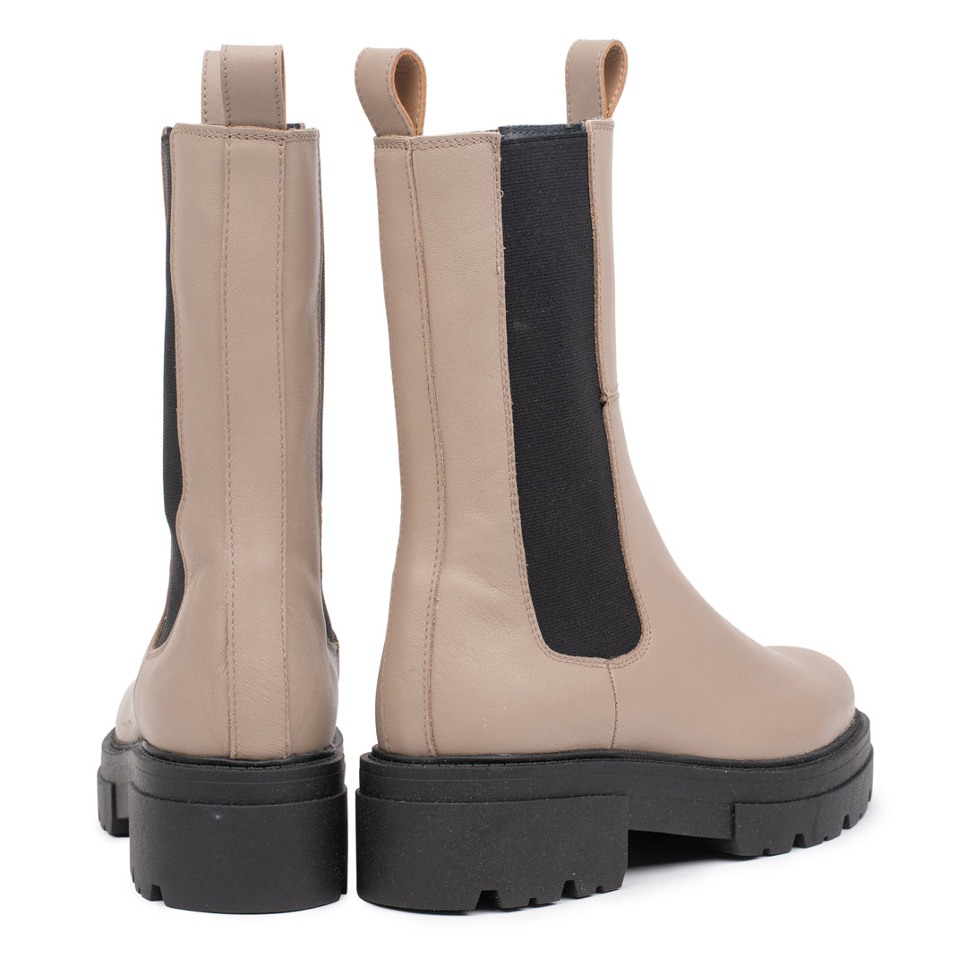 OMNIO Ghete Bej | Shari High Chelsea Taupe Leather - b