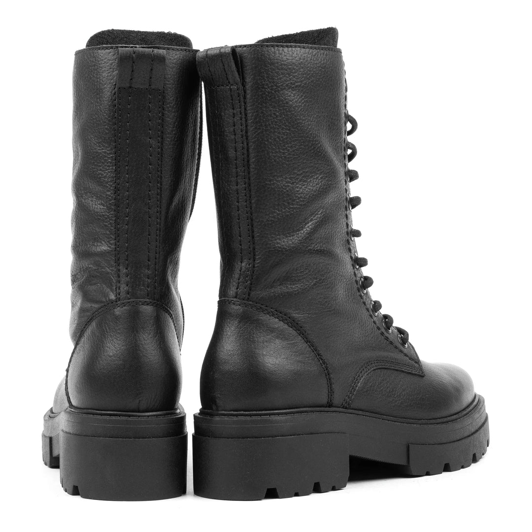 SHARI COMBAT HIGH fekete mart bőr sneaker