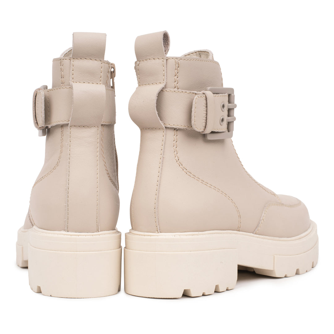 SHARI ANKLE ZIP bézs mart bőr sneaker
