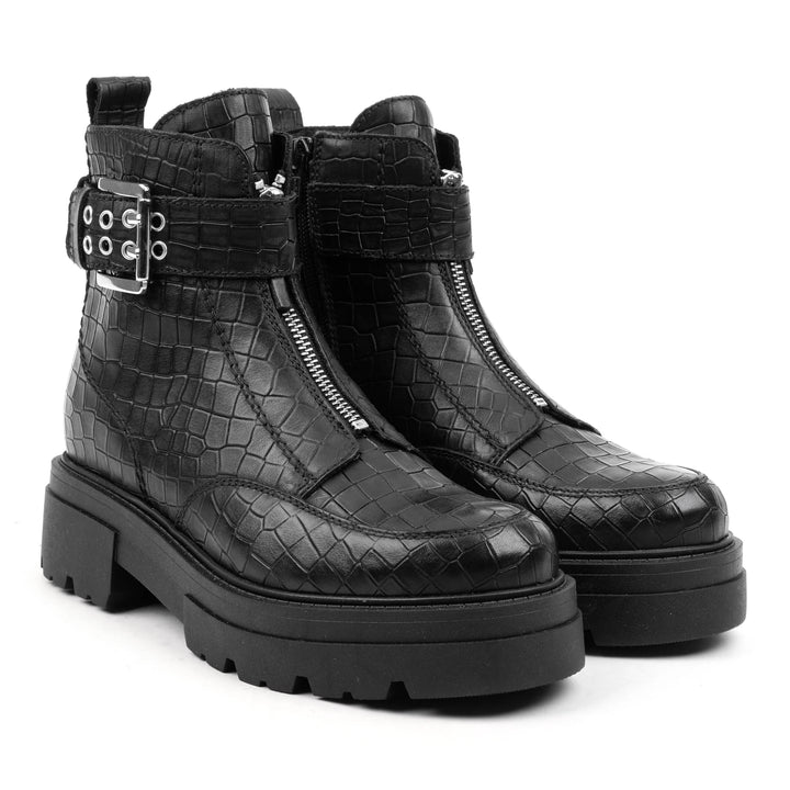 SHARI ANKLE ZIP fekete Embossed sneaker
