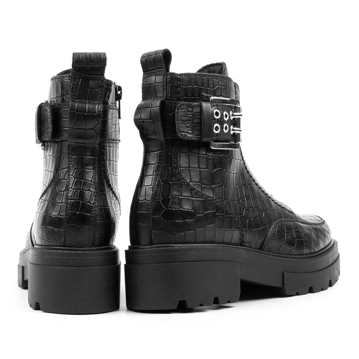 SHARI ANKLE ZIP fekete Embossed sneaker