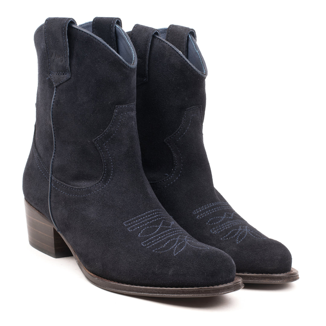DULCE WESTERN SHORT sötétkék bőr Suede sneaker