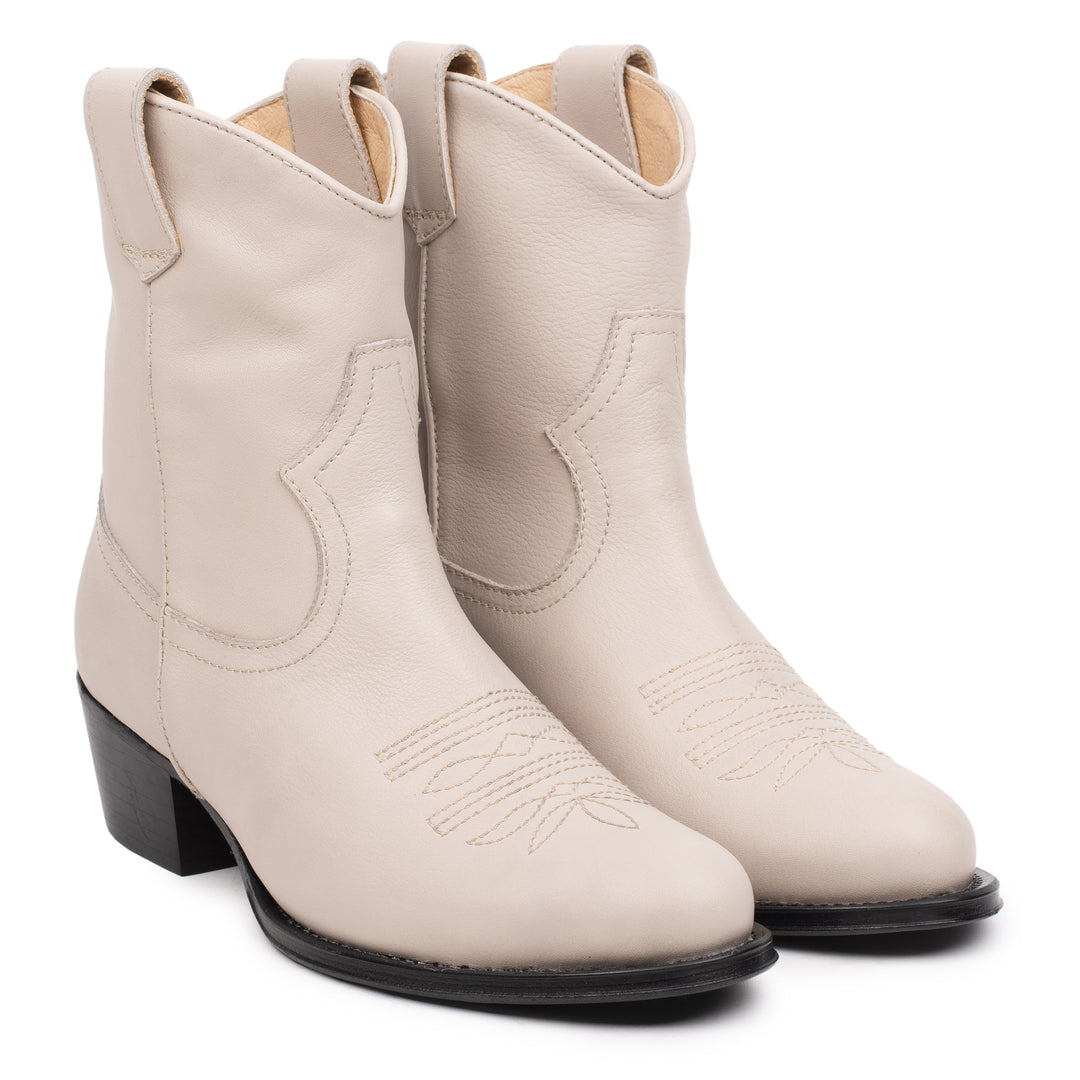 DULCE WESTERN SHORT bézs mart bőr sneaker