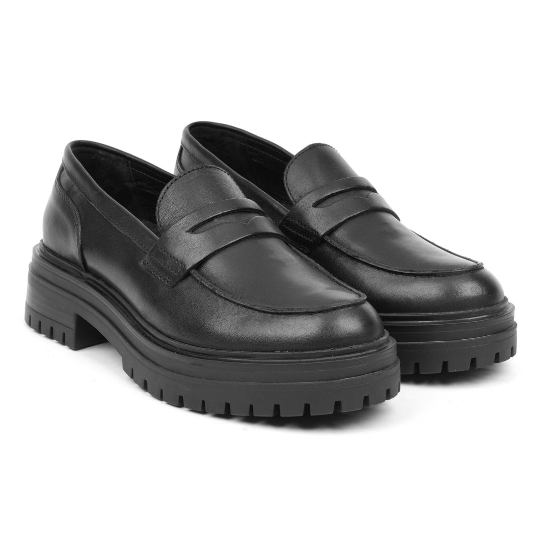 LEYTON LOAFER SADDLE fekete bőr