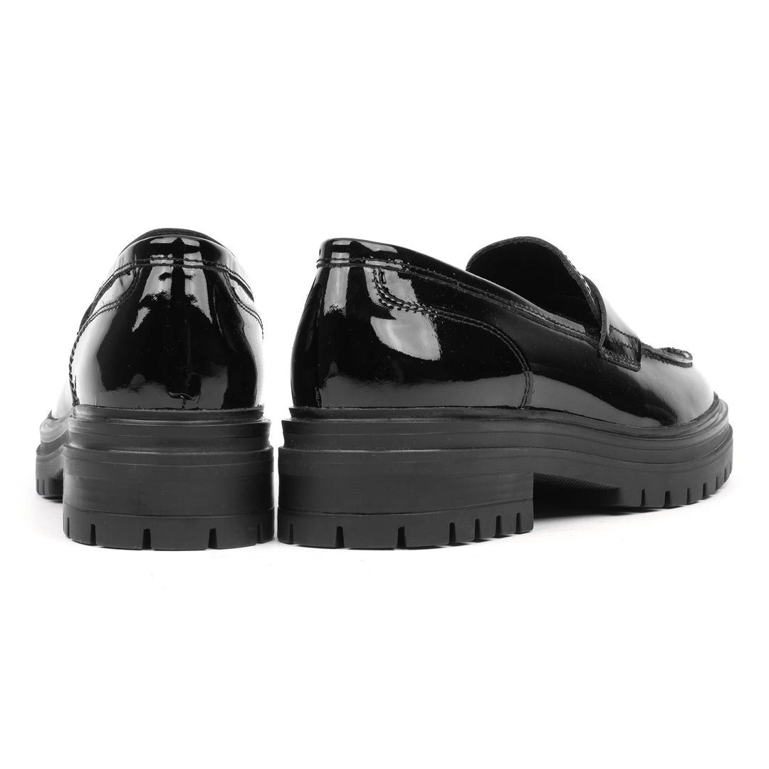 LEYTON LOAFER SADDLE fekete bőr Patent