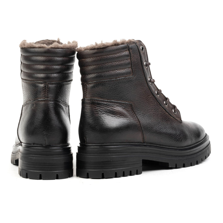 LEYTON LACE UP ANKLE BOOT barna bőr csizma