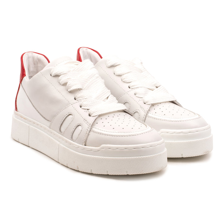 RIVA LOW TOP fehér/piros bőr sneaker