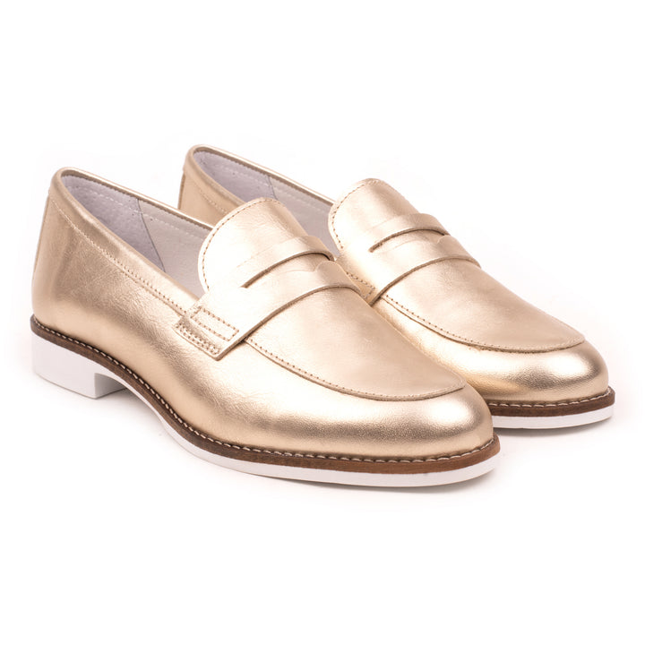 CODE LOAFER Gold bőr