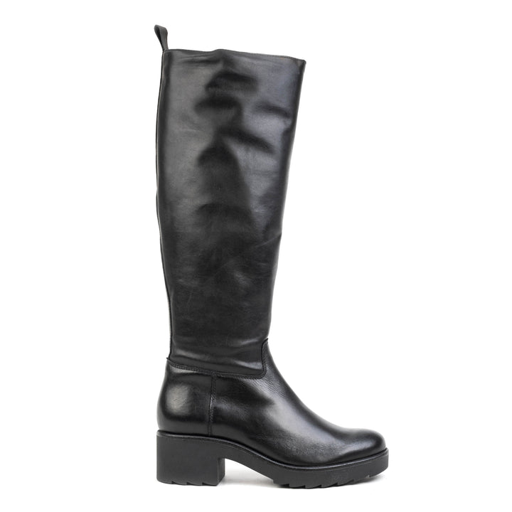 YALE HIGH LEG fekete bőr sneaker