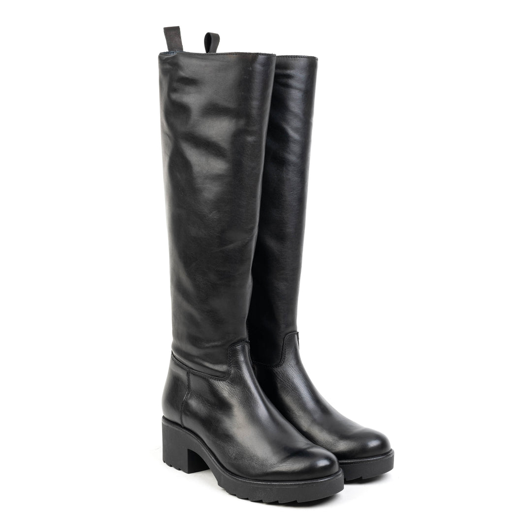 YALE HIGH LEG fekete bőr sneaker