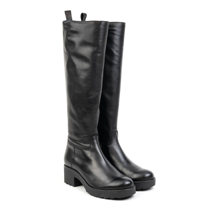 YALE HIGH LEG fekete bőr sneaker