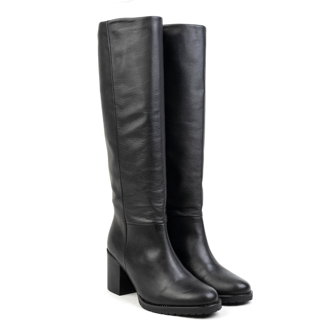 NEW BIANCA HIGH LEG fekete bőr sneaker