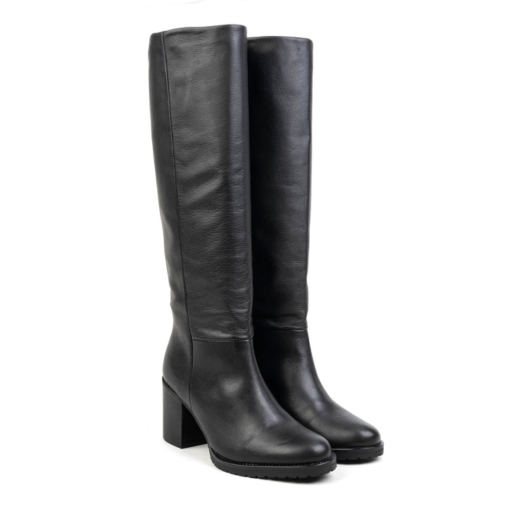 NEW BIANCA HIGH LEG fekete bőr sneaker