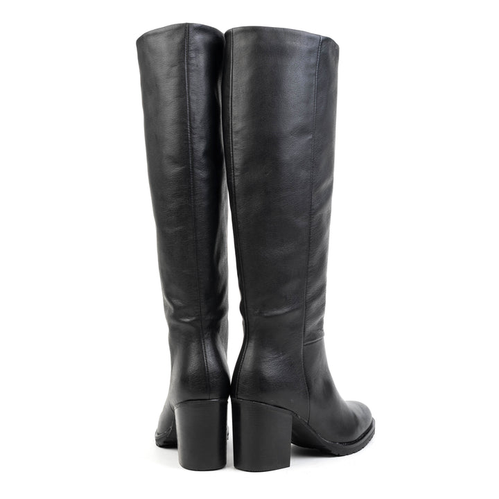 NEW BIANCA HIGH LEG fekete bőr sneaker
