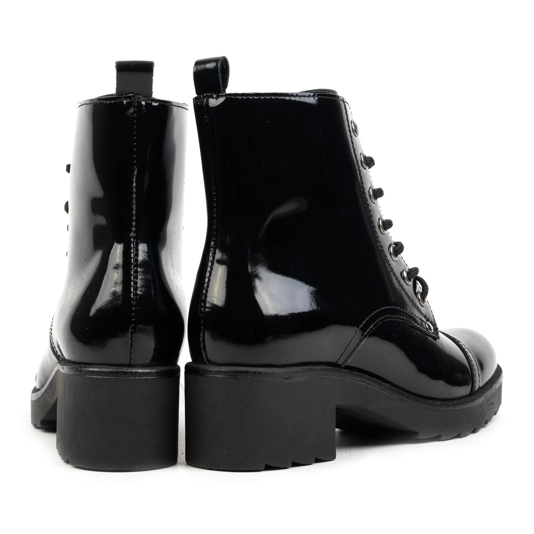 YALE ANKLE BOOT fekete bőr Patent csizma
