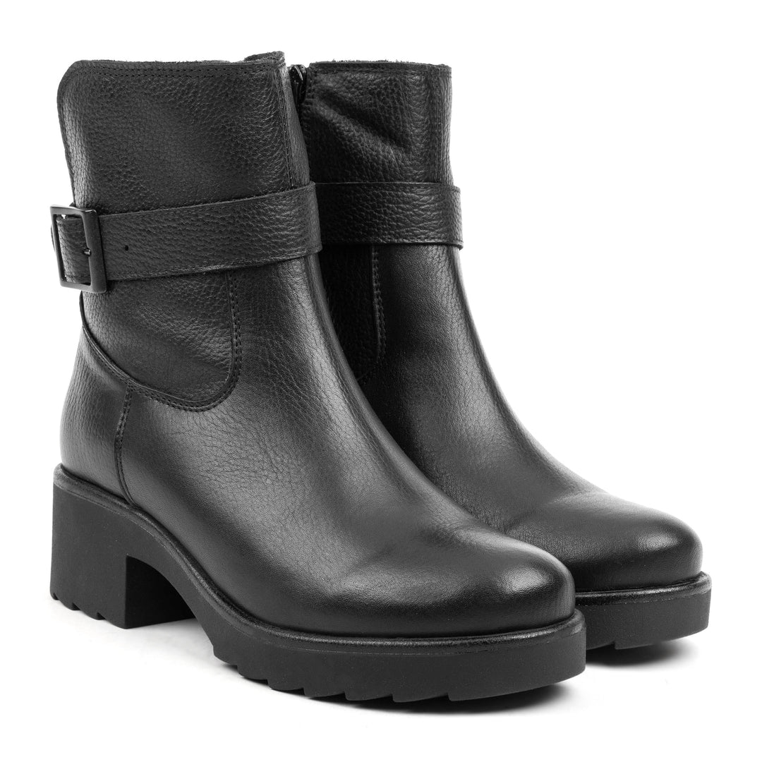 YALE BIKER FUR fekete mart bőr sneaker