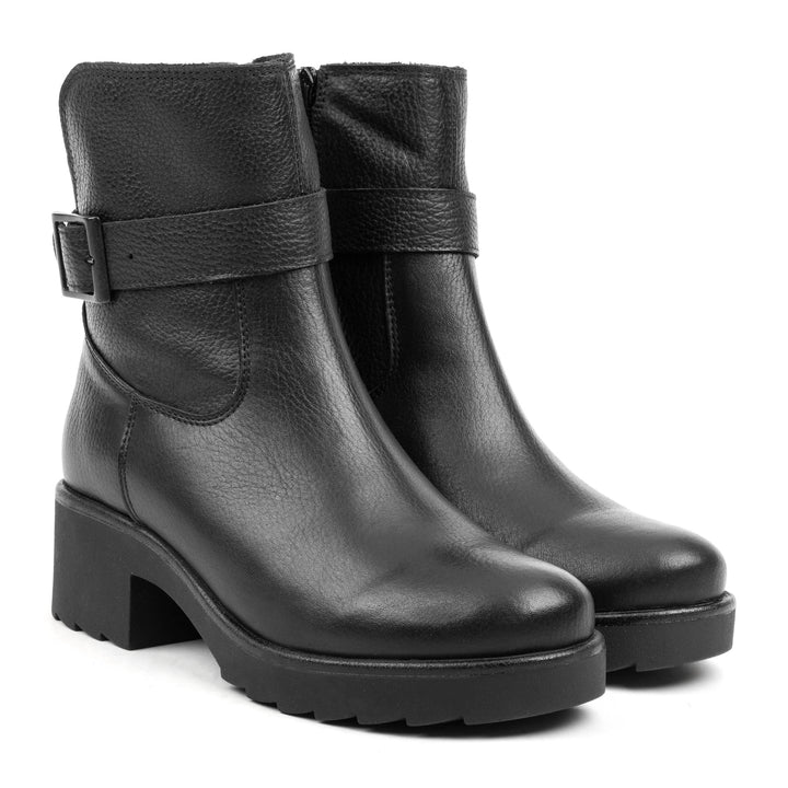 YALE BIKER FUR fekete mart bőr sneaker