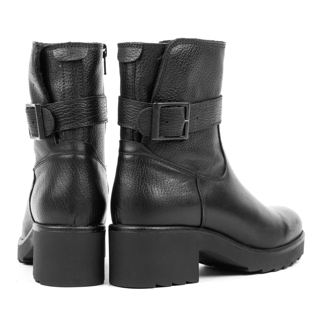 YALE BIKER FUR fekete mart bőr sneaker