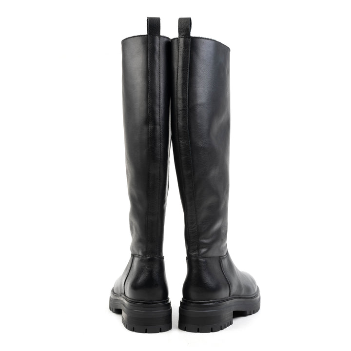 LEYTON HIGH LEG fekete bőr sneaker