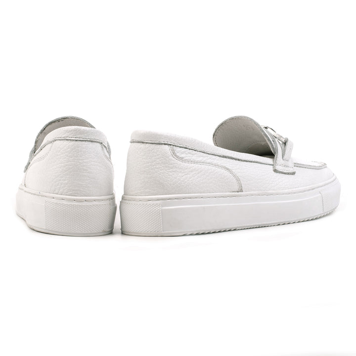 ALFA CHAIN LOAFER Fehér mart bőr