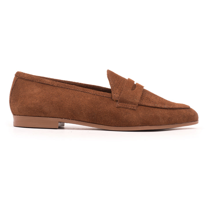 AMPARO LOAFER barna Suede Perforated