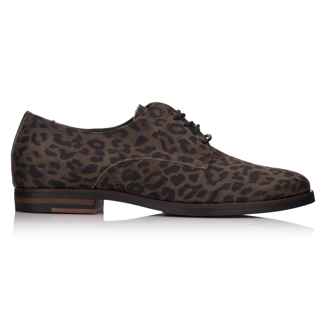 OMNIO Pantof Olive | Lidia Gibson Olive Leopard Suede Leather - s